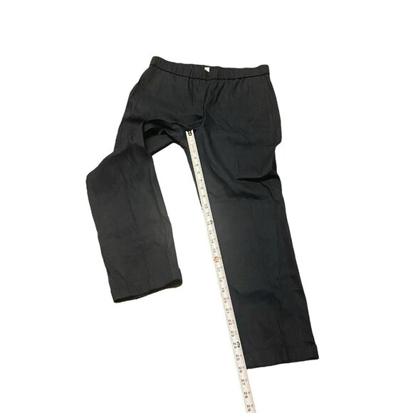 J Jill Linen Stretch Pant Medium Petite Pull On Pockets Cuffed Deep Blue NWT - Picture 3 of 8